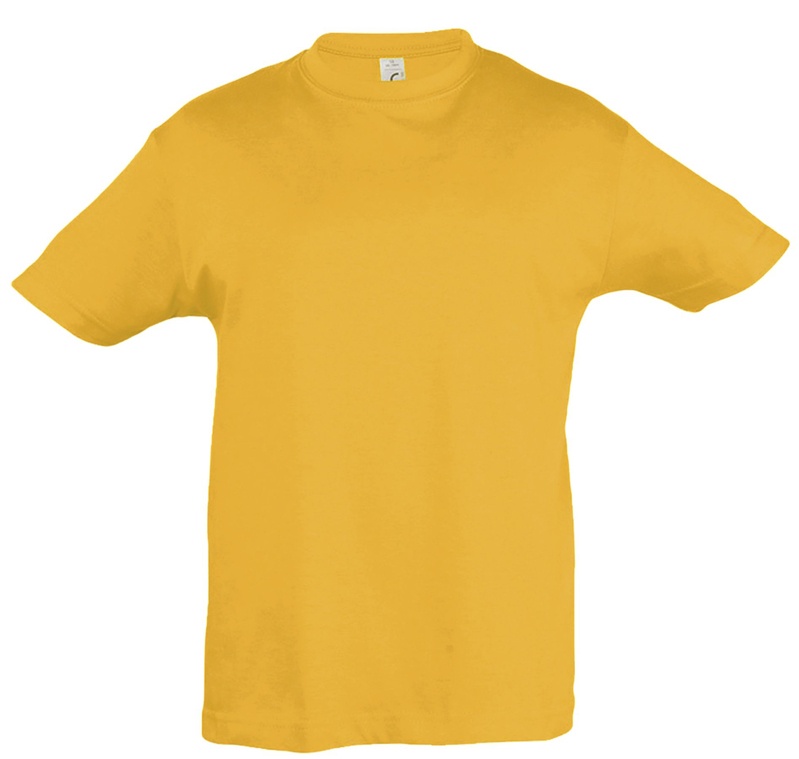 130-140 Kinder T-Shirt, Kurzarm, gelb