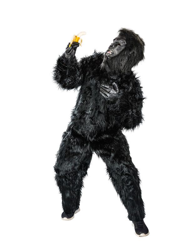 Gorilla: Overall, Maske, Hände, Universalgröße