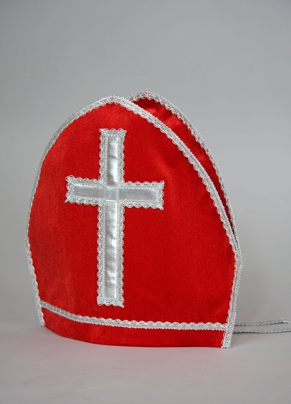 Bischofsmütze (Mitra), Samt, silberne Borte
