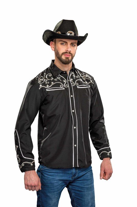 Country-Hemd, schwarz