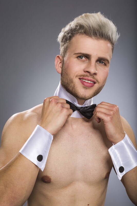 Stripper-Set: Kragen mit Fliege, Manschetten