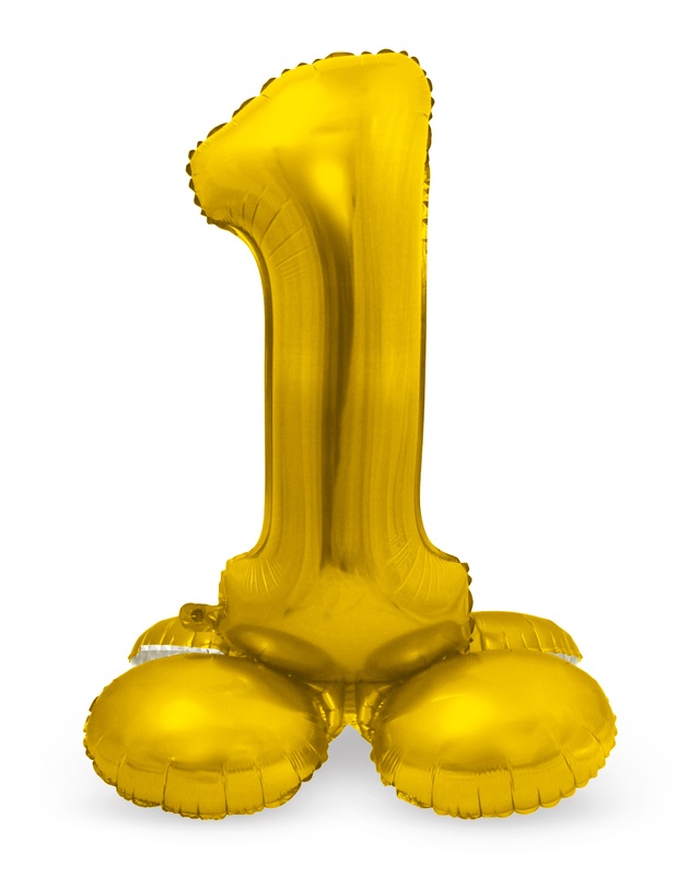 Folienballon m. Sockel, gold, ca. 72 cm