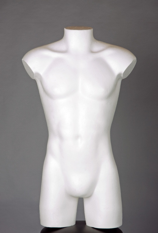 Dispay-Oberkörper Mann, Styropor, ca. 85x56x15 cm