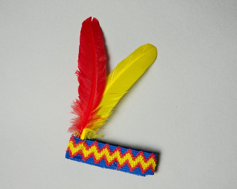 Indianerstirnband blau, mit Federn