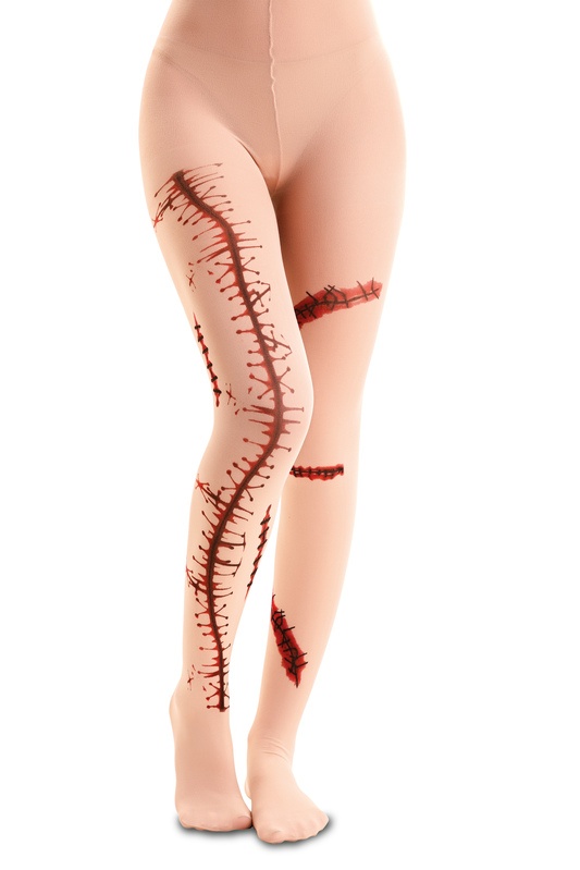 Strumpfhose mit aufgedruckten Wunden
