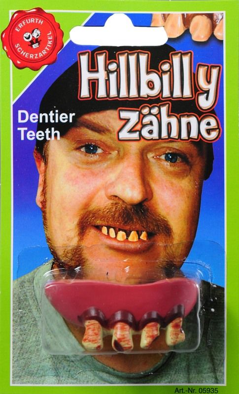 Hillbilly-Zähne auf Karte, sortiert