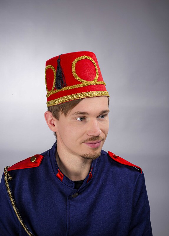Türkenfez, rot/gold