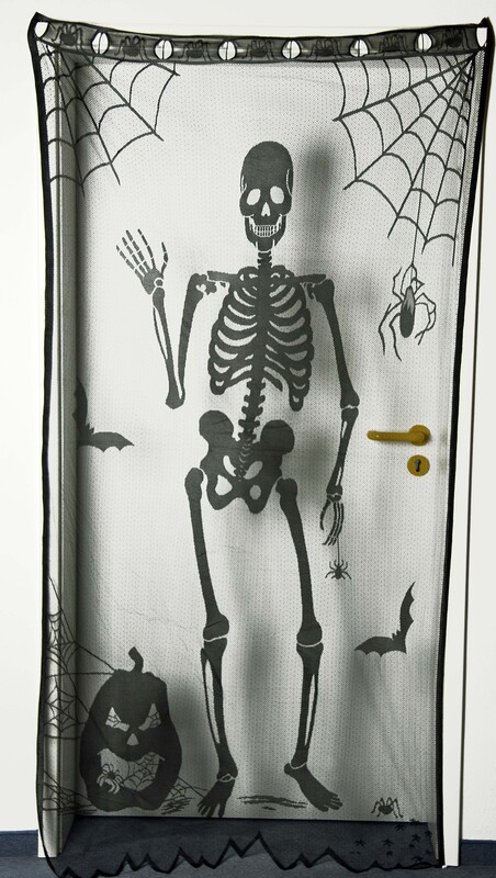 Halloween-Türvorhang Skelett, ca. 102x208 cm