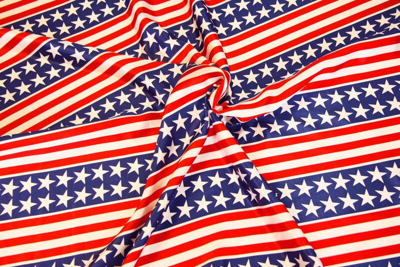 1m Polyestersatin Stars&Stripes