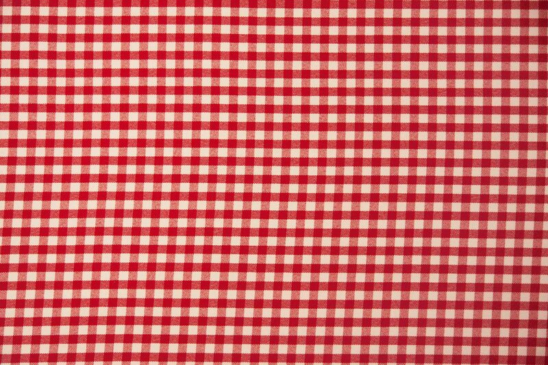 1m Polyestergewebe rot/weiß kariert 