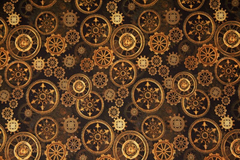 1m Polyestergewebe Steampunk