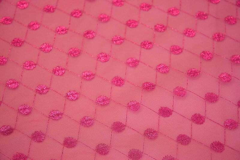 1m Chiffon pink mit Punkten