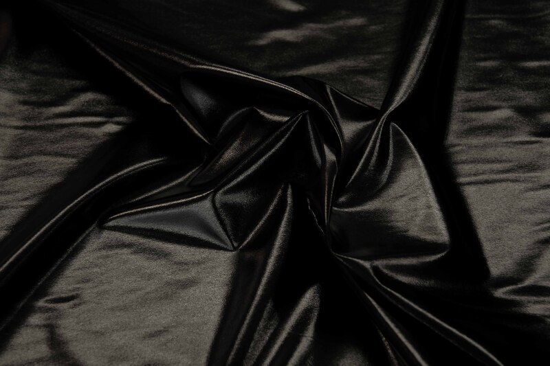 1m Folienjersey schwarz elastisch