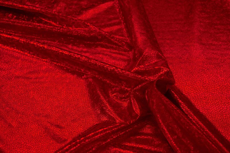 1m Folienjersey rot Schlangendesign elastisch