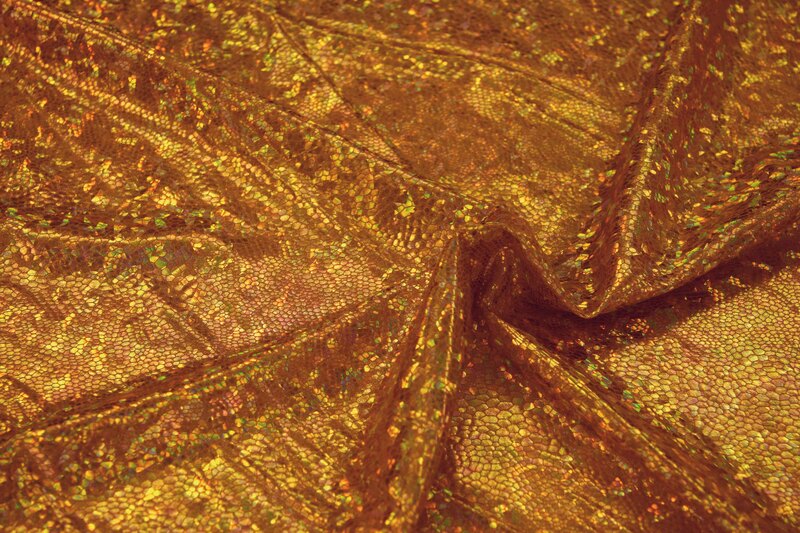 1m Folienjersey gold Schlangendesign elastisch