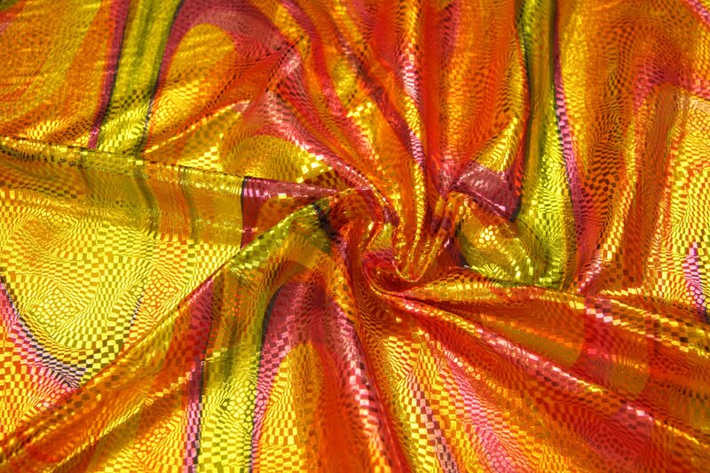 1m Folienjersey bunt gemustert elastisch