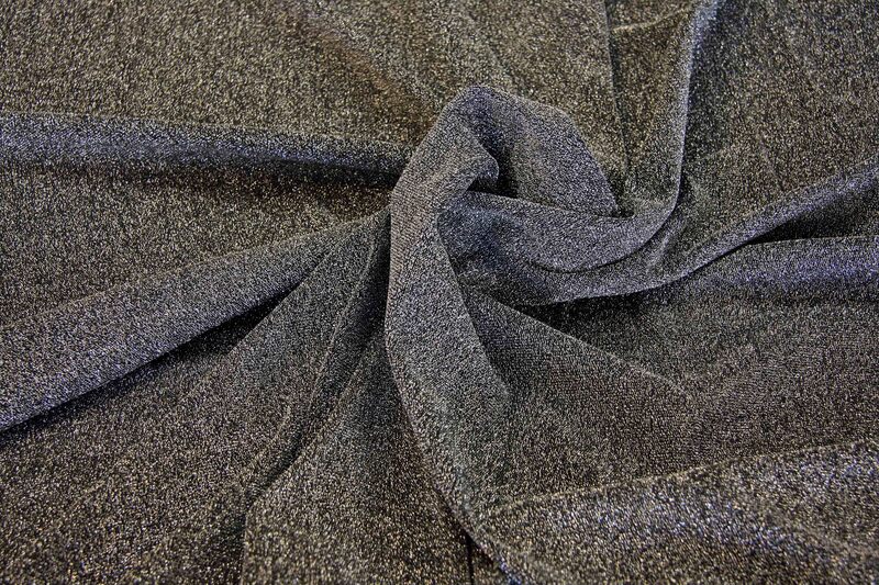 1m Lurex schwarz-silber