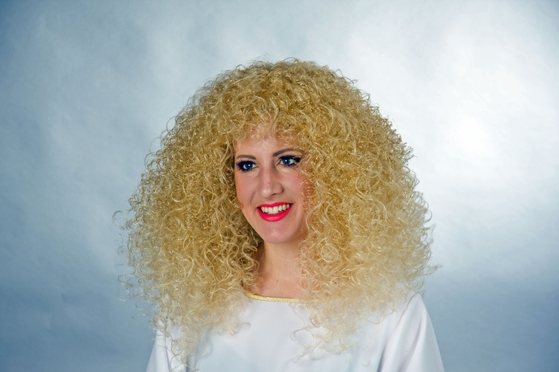 Christkind-Perücke, blond, mit Goldfaden