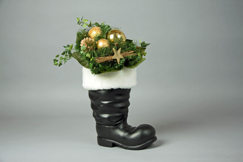 Plastikstiefel schwarz, ca. 38 cm