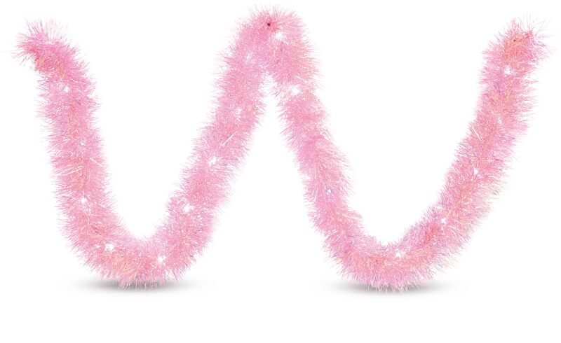 LED-Lametta-Girlande, ca. 200 cm, rosa