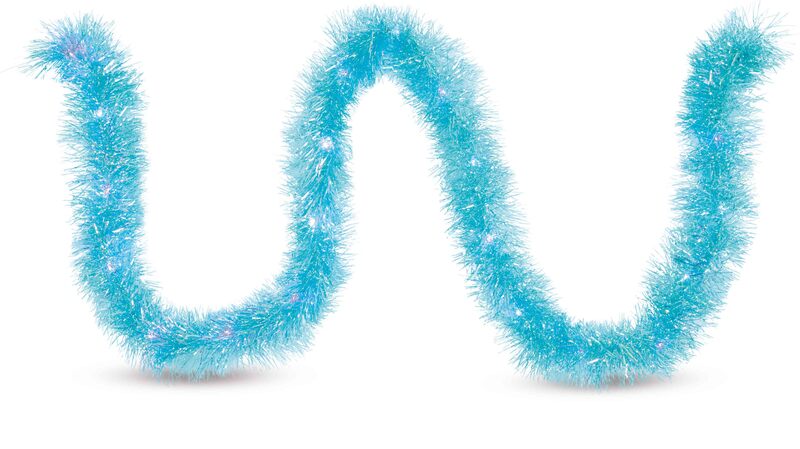 LED-Lametta-Girlande, ca. 200 cm, türkis