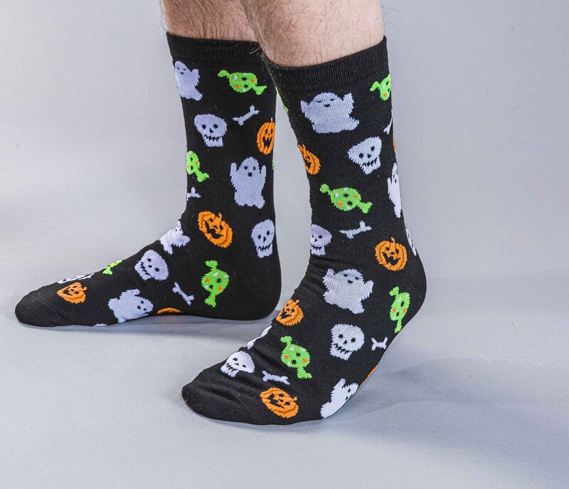 Paar Socken Halloween-Motiv schwarz, Univ.