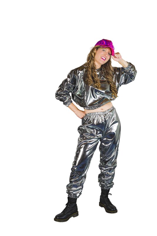 Silver Flash: Oberteil mit Kapuze, Hose