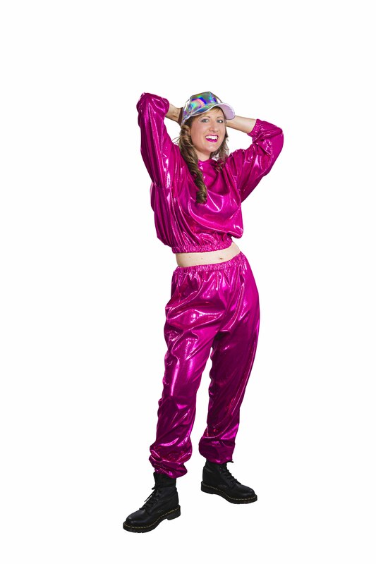 Pink Flash: Oberteil mit Kapuze, Hose