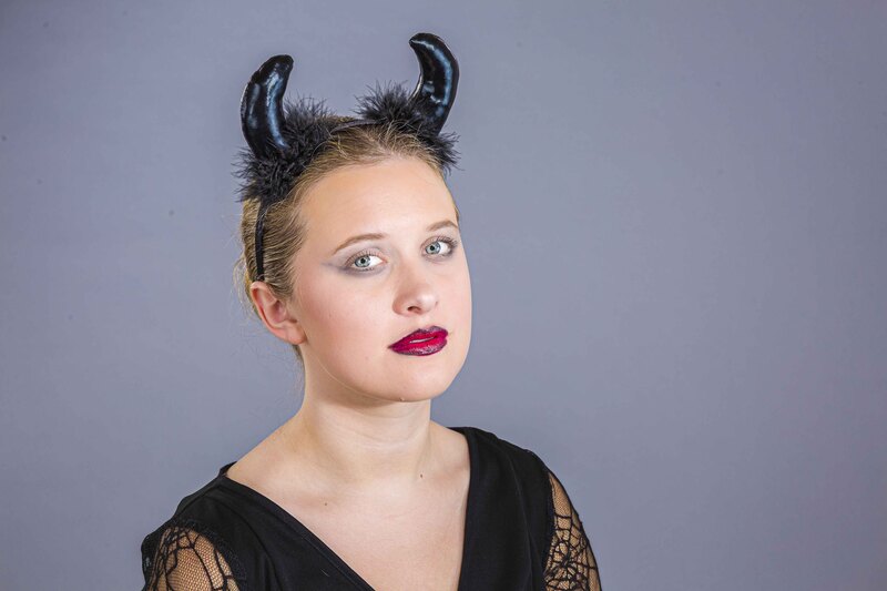 Kopfbügel Teufelshörner, schwarz