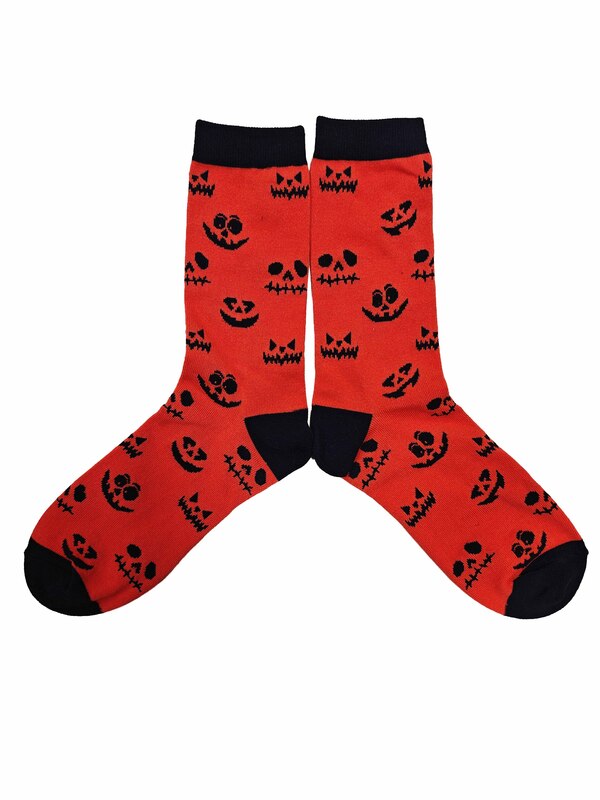 Paar Socken Halloween-Motiv orange, Univ.