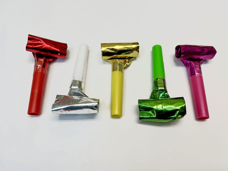 5 Partyrüssel metallic, ca. 24 cm