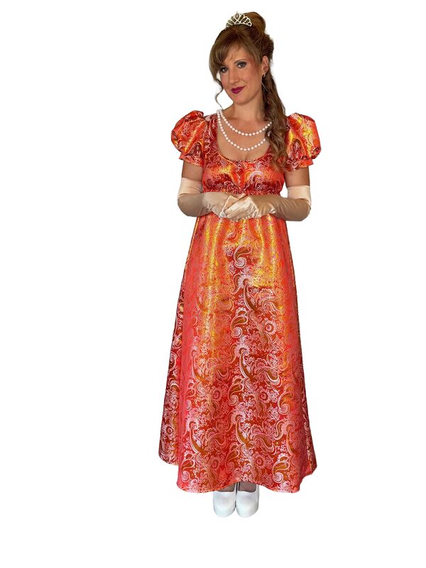 elegantes Regency-Ballkleid aus Brokat