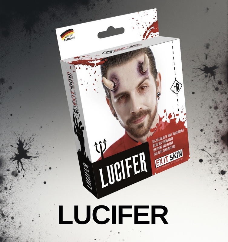 Latex-Teufelshörner Lucifer, mit Mastix