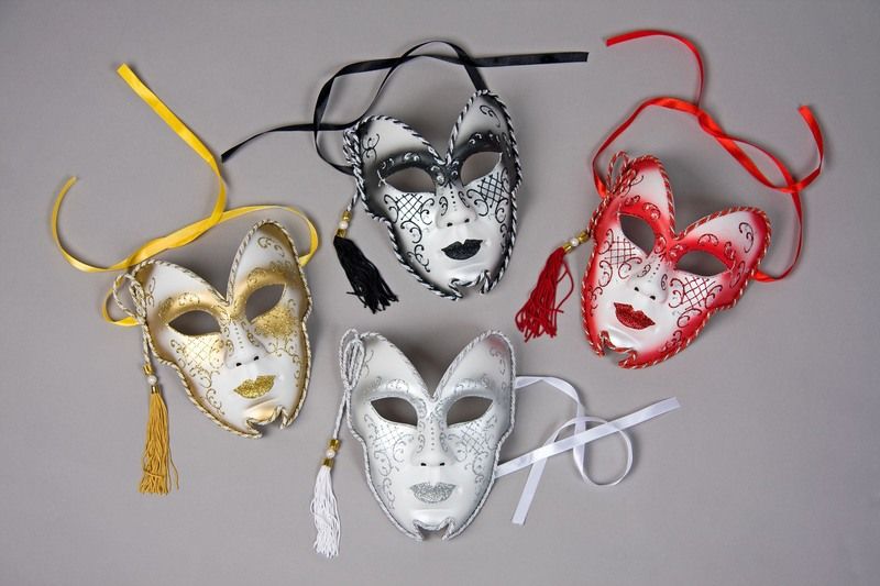 venezianische Glittermaske rot, Erwachsene