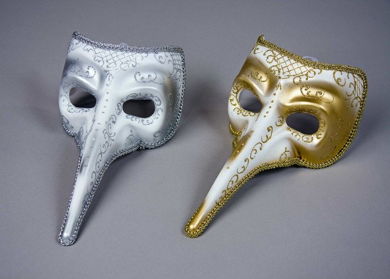 venezianische Schnabelmaske, gold