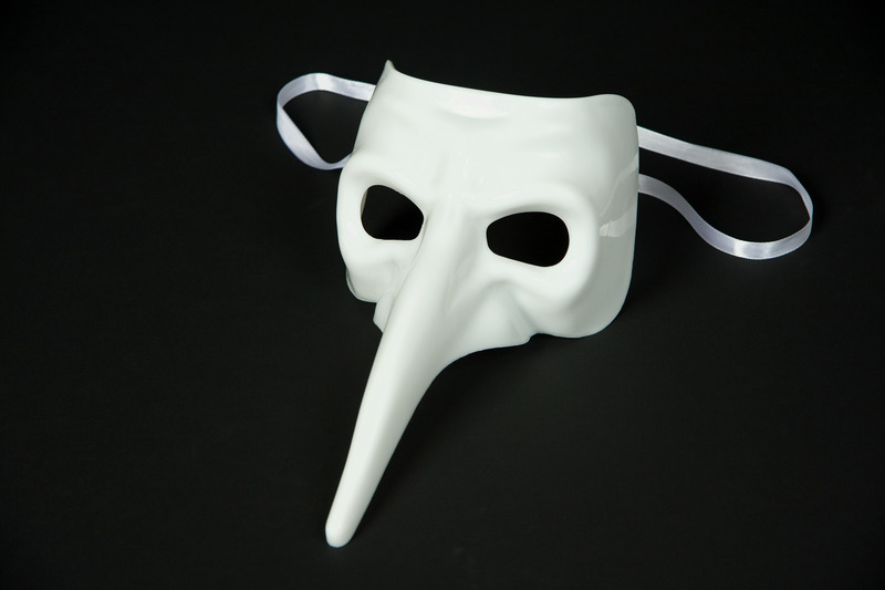 Erw.-Schnabelmaske Pantalone, weiß