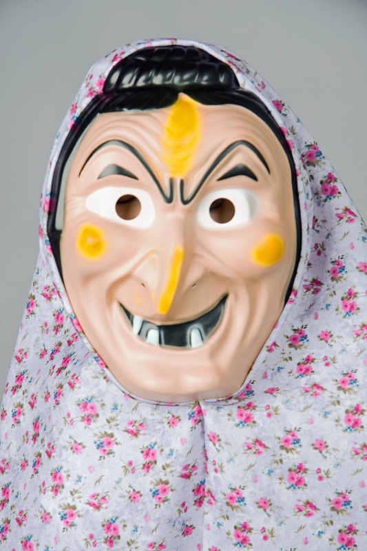 Erw.-Hexenmaske mit Kopftuch