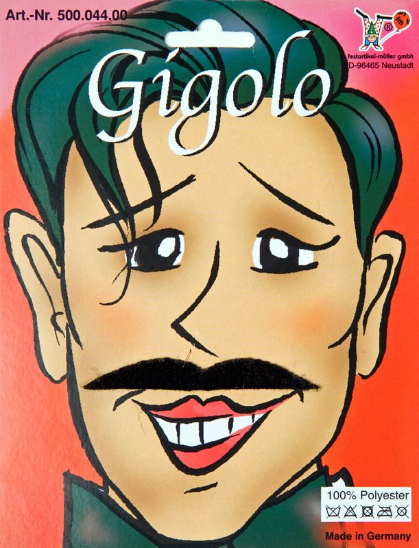Schnurrbärtchen Gigolo, schwarz