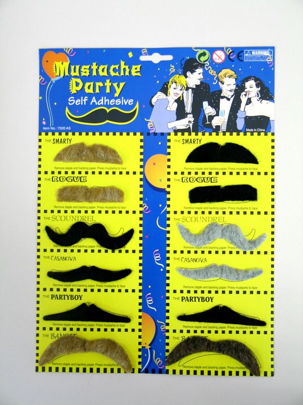 Karte 12 Schnurrbärtchen sort.