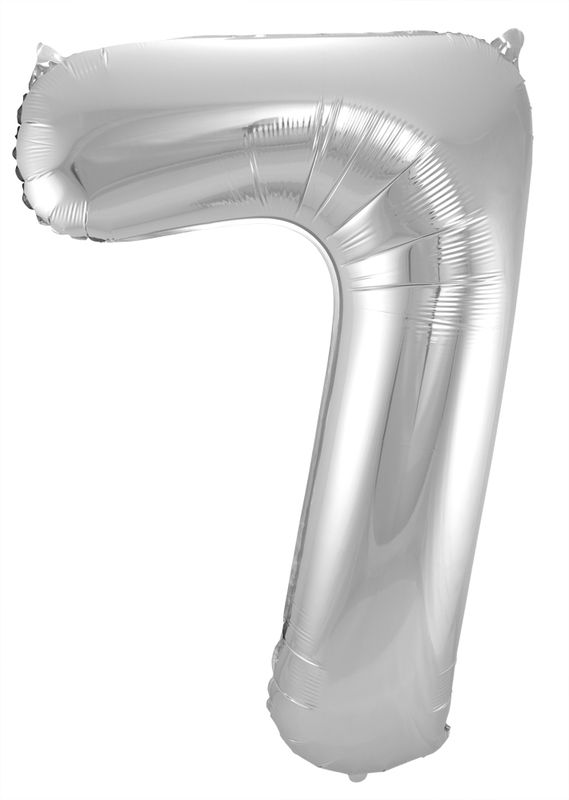 Folienballon Zahl silber, ca. 86 cm