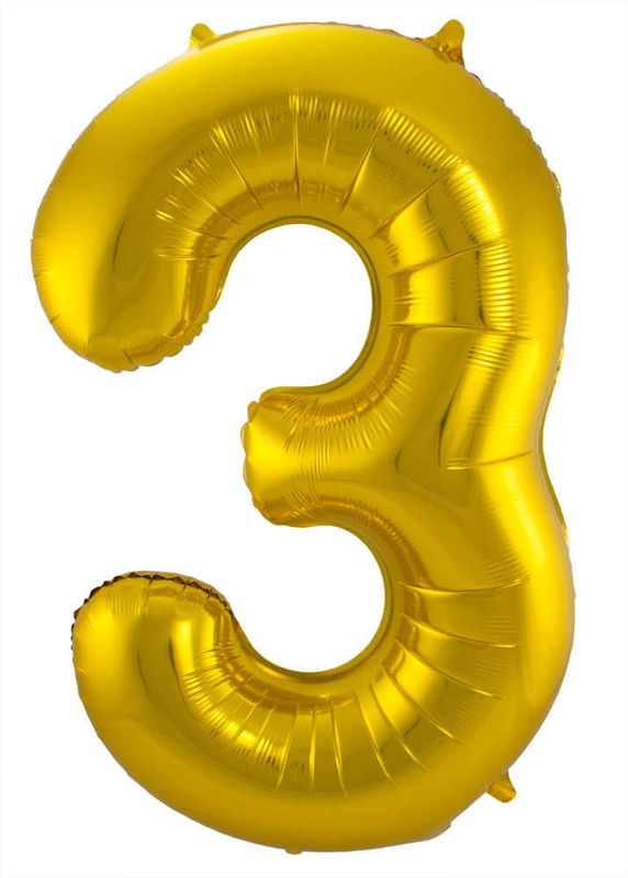 Folienballon Zahl gold, ca. 86 cm