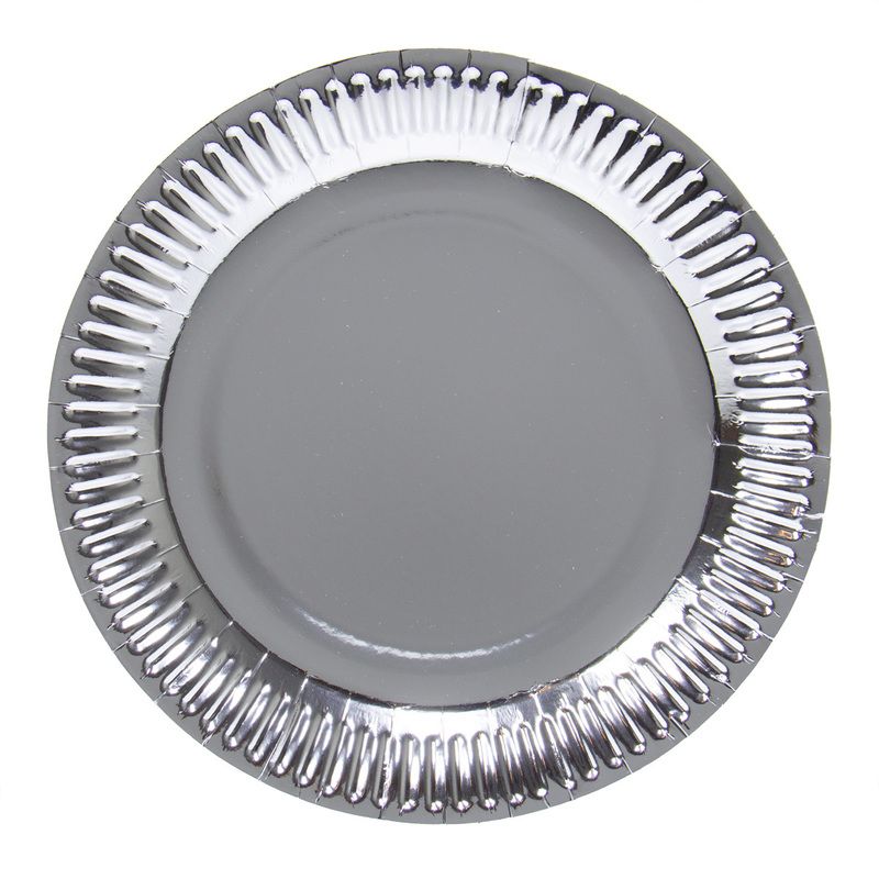 8 Pappteller silber-metallic