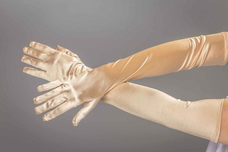 Satin-Handschuhe, gold
