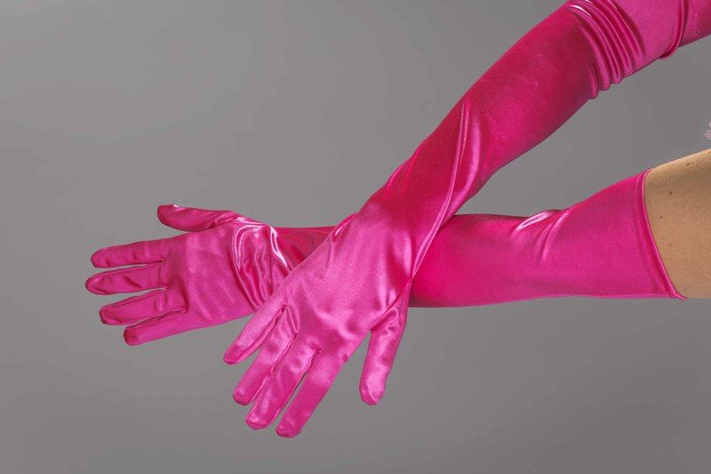 Satin-Handschuhe, pink