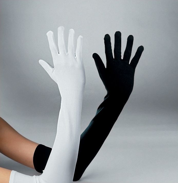 Nylon-Handschuhe, weiß